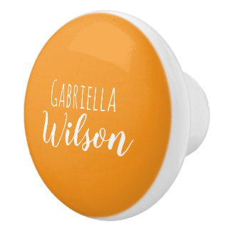Custom names modern orange minimalist セラミックノブ