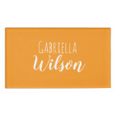 Custom names modern orange minimalist 名札 (正面)