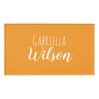 Custom names modern orange minimalist 名札