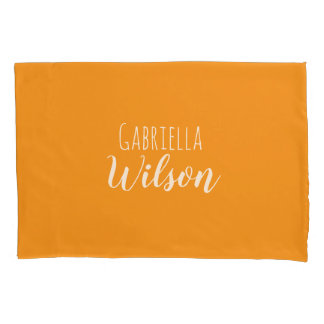 Custom names modern orange minimalist 枕カバー