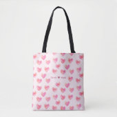 Custom Names Romantic Pink Love Design -  トートバッグ (正面)