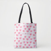 Custom Names Romantic Pink Love Design -  トートバッグ (正面)