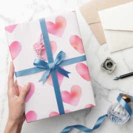 Custom Names Romantic Pink Love Design -  ラッピングペーパー