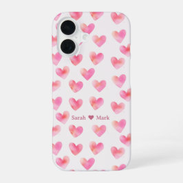 Custom Names Romantic Pink Love Design -  iPhone 16ケース