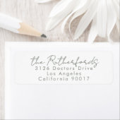 Custom Names Sage Modern Wedding Return Address ラベル (インサイチュ)