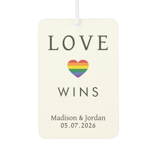 Custom Names / Text Rainbow LOVE カーエアーフレッシュナー (正面)