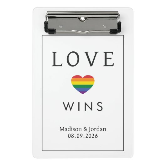 Custom Names / Text Rainbow LOVE ミニクリップボード (正面)