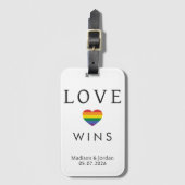 Custom Names / Text Rainbow LOVE ラゲッジタグ (正面縦)