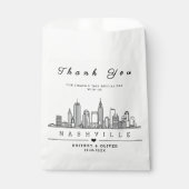 Custom Nashville Skyline – Wedding Welcome      フェイバーバッグ (正面)