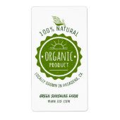 Custom Natural Organic Green Eco Product ラベル (正面)