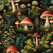 Custom Nature Towel Mushrooms in Terracotta バスタオルセット