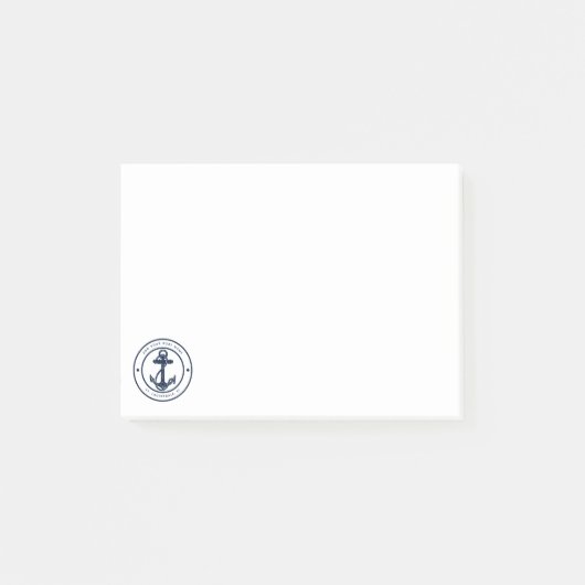 Custom Nautical Anchor Boat Name ポストイット (正面)
