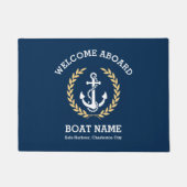 Custom Nautical Anchor Welcome Aboard Boat ドアマット (正面)