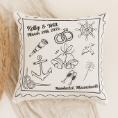 Custom Nautical Beach Wedding – Personalized クッション