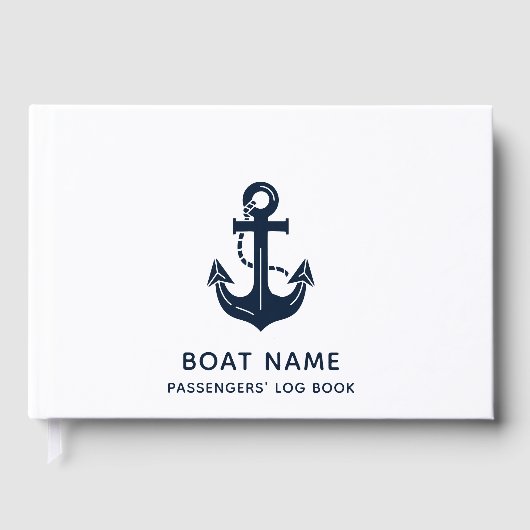 Custom Nautical Boat Name Anchor ゲストブック (正面)