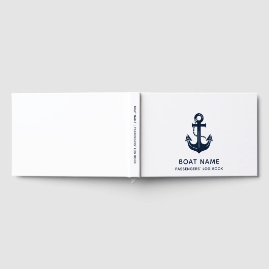 Custom Nautical Boat Name Anchor ゲストブック (全面)