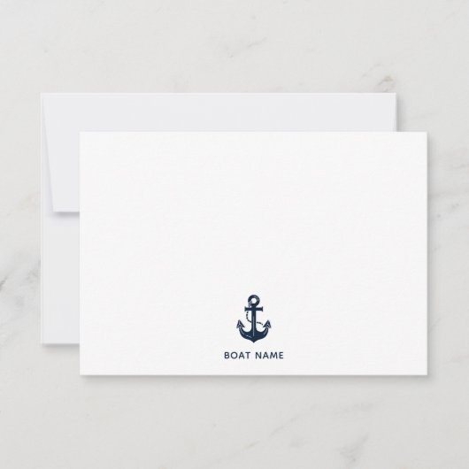 Custom Nautical Boat Name Anchor サンキューカード (正面)