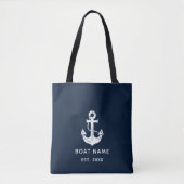 Custom Nautical Boat Name Anchor トートバッグ (正面)