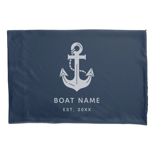 Custom Nautical Boat Name Anchor 枕カバー (正面)