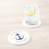 Custom Nautical Boat Navy Blue Anchor コースター (側面)