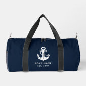 Custom Nautical Navy Blue Anchor ダッフルバッグ (裏面)