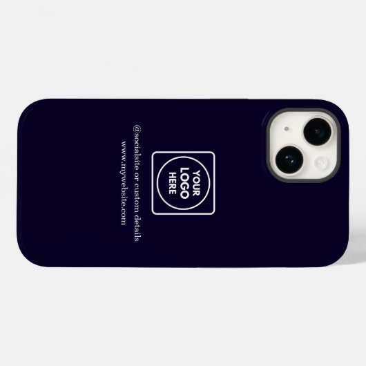 Custom Navy Blue Business Logo iphone case Case-Mate iPhoneケース (裏面 (横))