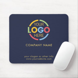 Custom Navy Blue Company Business Logo Branded マウスパッド