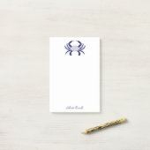 Custom Navy Blue Crab, Coastal Sticky Notes ポストイット (デスク上)