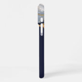 Custom Navy Blue & Gold Marble Print With Personal iPhoneケース (左側面)