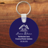 Custom Navy Blue Real Estate Realtor Keychains キーホルダー (正面)