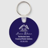 Custom Navy Blue Real Estate Realtor Keychains キーホルダー (裏面)