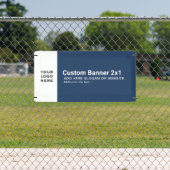 Custom Navy Business Logo Professional 2x1 横断幕 (インサイチュ)