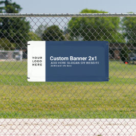 Custom Navy Business Logo Professional 2x1 横断幕