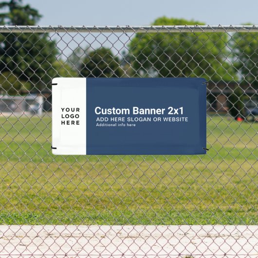Custom Navy Business Logo Professional 2x1 横断幕 (インサイチュ)