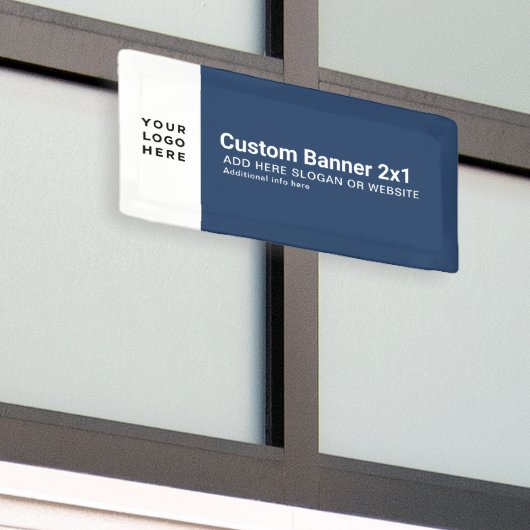 Custom Navy Business Logo Professional 2x1 横断幕 (ビルの外側)