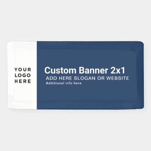 Custom Navy Business Logo Professional 2x1 横断幕 (横)