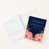Custom Navy Floral Postpartum Journal For New Moms ノートブック (内部)