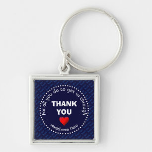 Custom Navy THANK YOU Healthcare Hero キーホルダー
