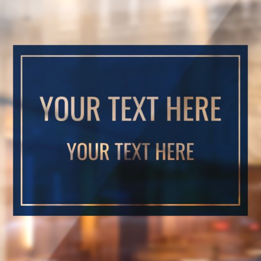 Custom Navy Window Cling with Your Text ウィンドウサイン (シート2)