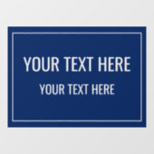 Custom Navy Window Cling with Your Text ウィンドウサイン (シート)