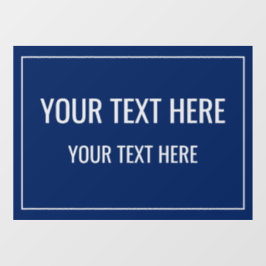 Custom Navy Window Cling with Your Text ウィンドウサイン