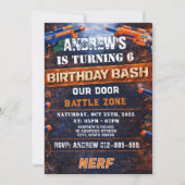 Custom Nerf Birthday Invitation 招待状 (正面)