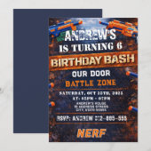 Custom Nerf Birthday Invitation 招待状 (正面/裏面)
