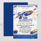 Custom Nerf Dart Blaster Birthday Battle 招待状 (正面/裏面)