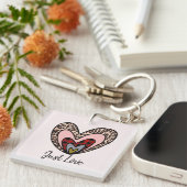Custom Nested Hearts Keychain – Just Love キーホルダー (正面右)