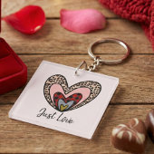 Custom Nested Hearts Keychain – Just Love キーホルダー