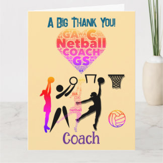 Custom Netball Coach サンキューカード
