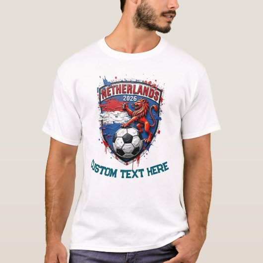 Custom Netherlands National Soccer Football Fan Tシャツ (正面)