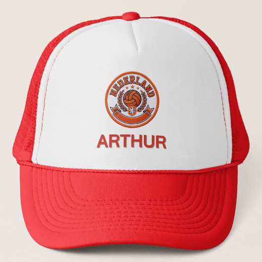 Custom Netherlands Soccer Crest Personalized Name キャップ (正面)