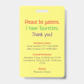 Custom NEUROSPICY learning disability emergency  バッジ (裏面)